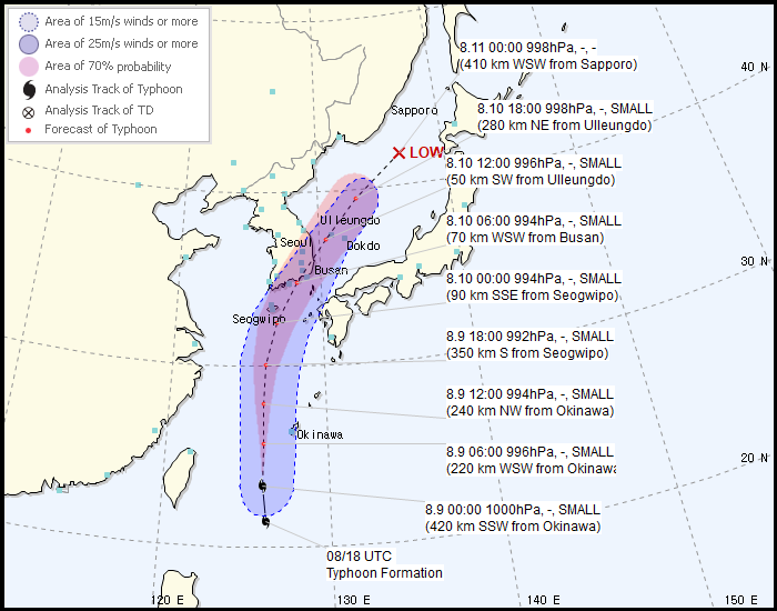 Typhoon Jangmi are coming to Korea.