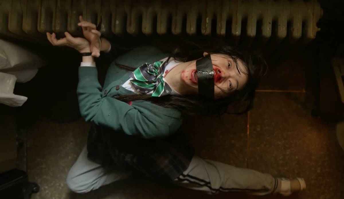 All of Us Are Dead's first zombie, actress Jung Yi-seo as Hyunjoo.