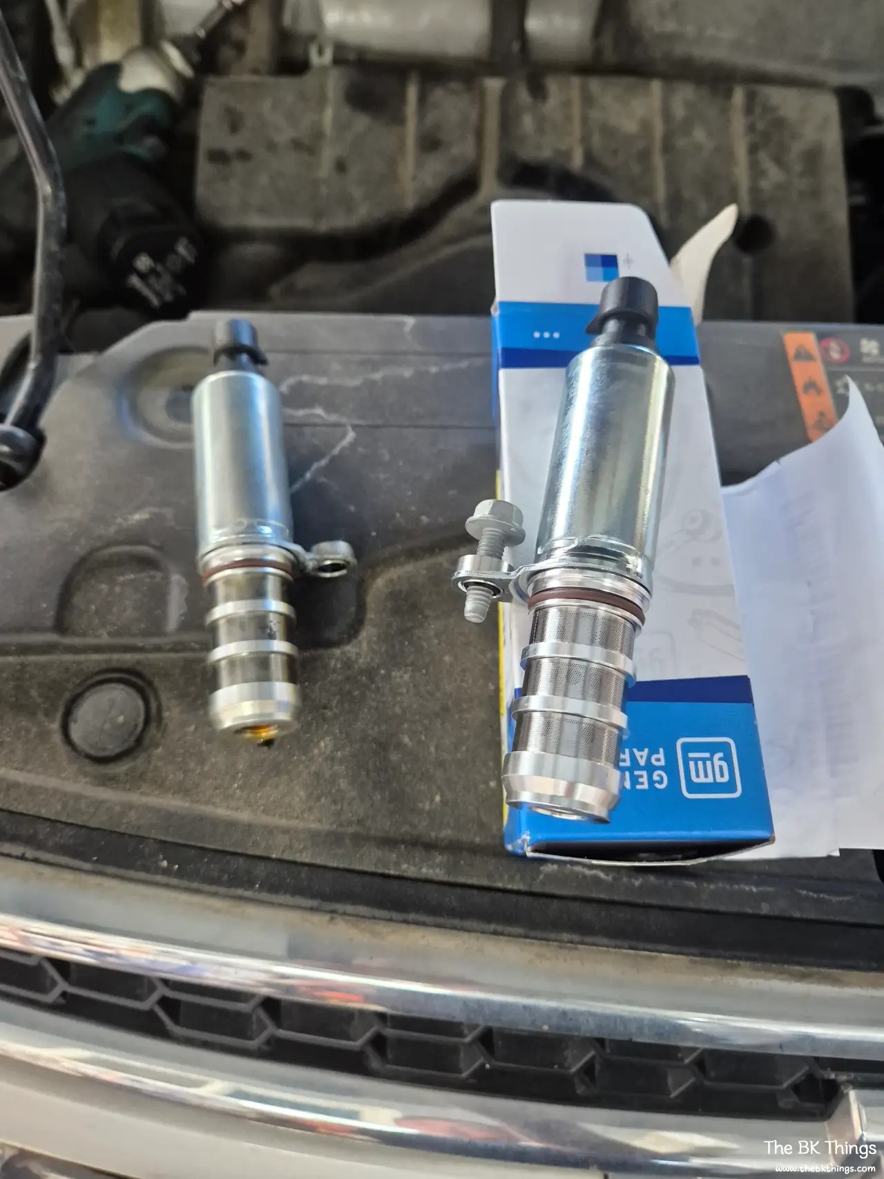 Old and new LPG solenoid valve comparison for the Chevrolet Orlando