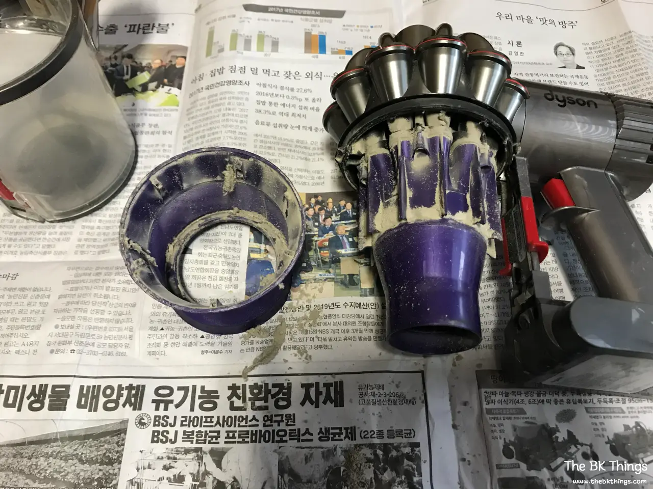 Staub im Zyklon des Dyson V6 nach drei Jahren