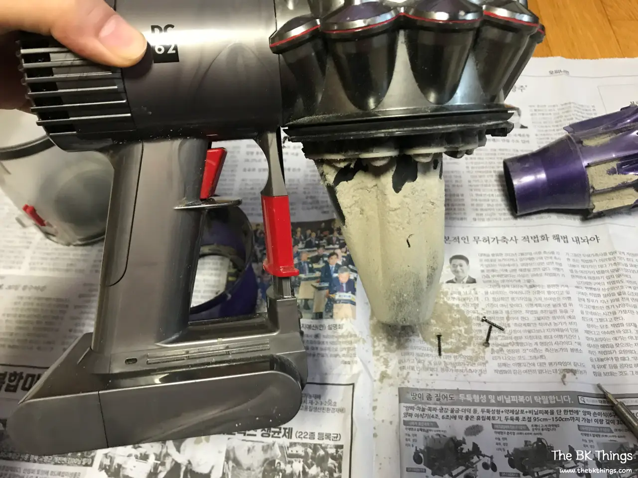 Staub im Zyklon des Dyson V6 nach drei Jahren